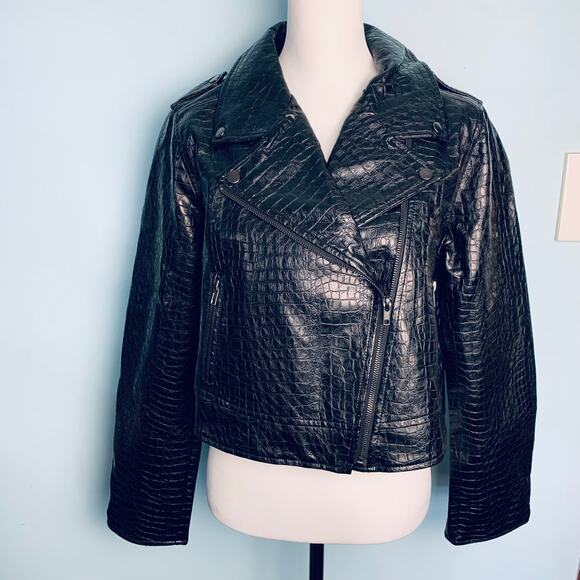 NWT ModCloth Crocodile Rock Moto Jacket Size Large - Picture 7 of 8